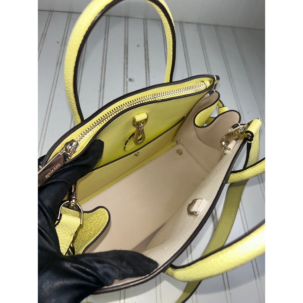 Kate Spade Knott Yellow Pebbled Leather Vintage Medium Shoulder Bag w Strap - Picture 5 of 13